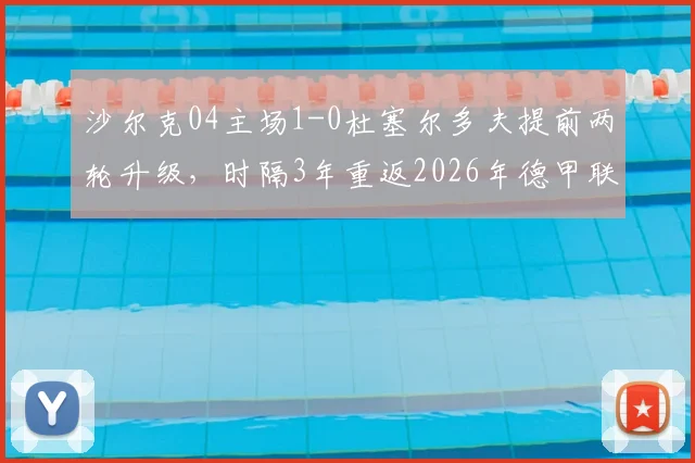 沙尔克04主场1-0杜塞尔多夫提前两轮升级,时隔3年重返2026年德甲联赛前景分析